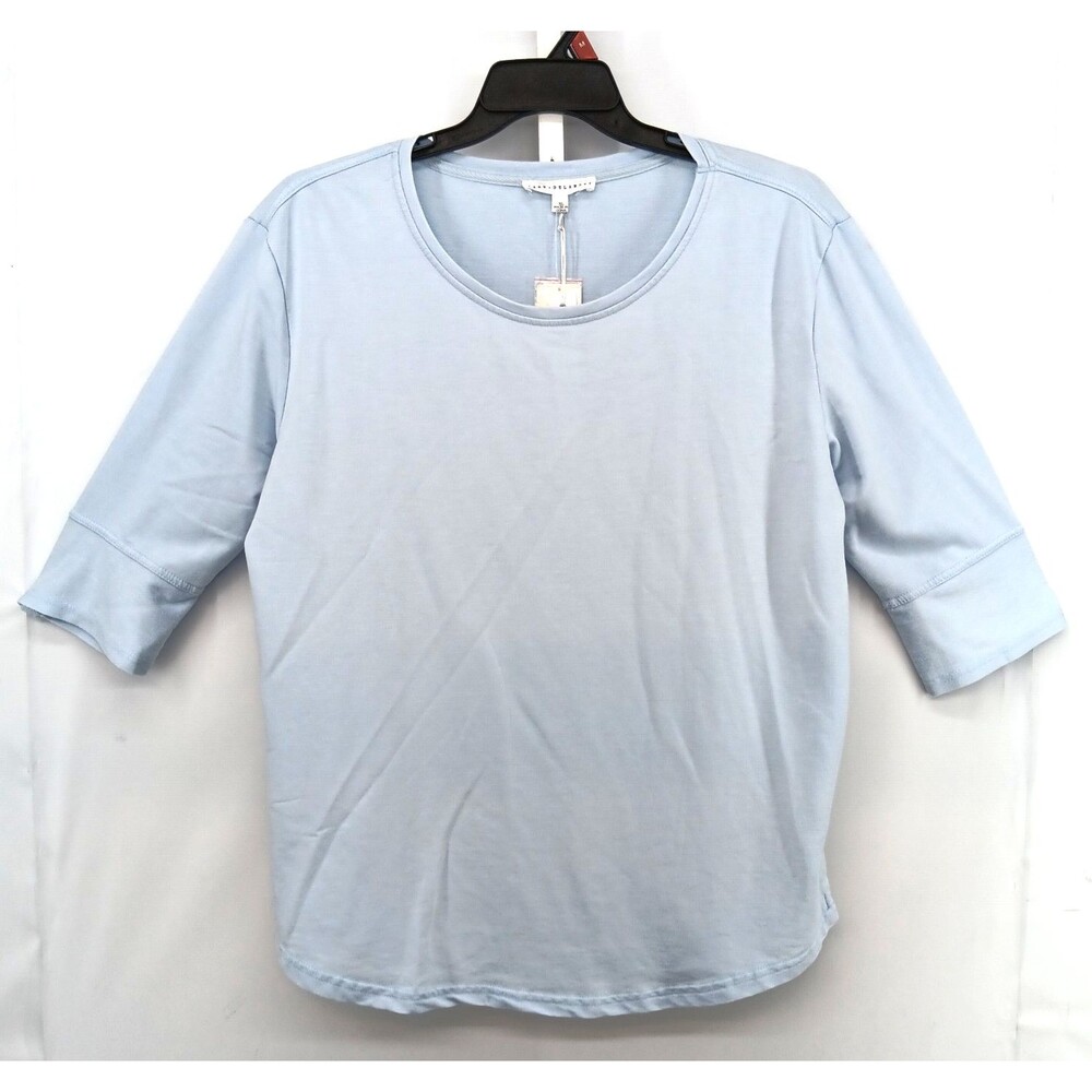Jane & Delancey Shirt Womens Size XL Baby Blue 3/4 Sleeve Round Neck Top NWT